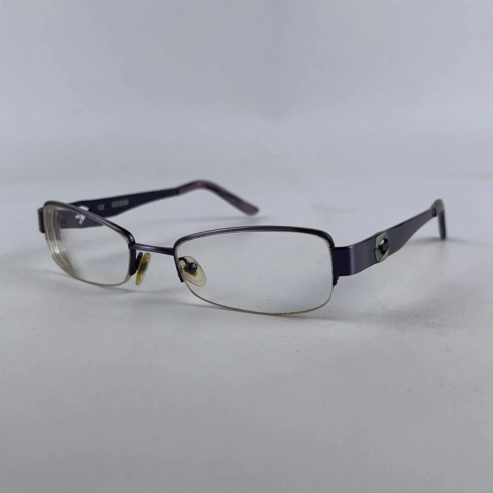 Guess GU2215‎ PUR Women's Eyeglasses Frame Purple Metal Half Rim 51-18-135 mm
